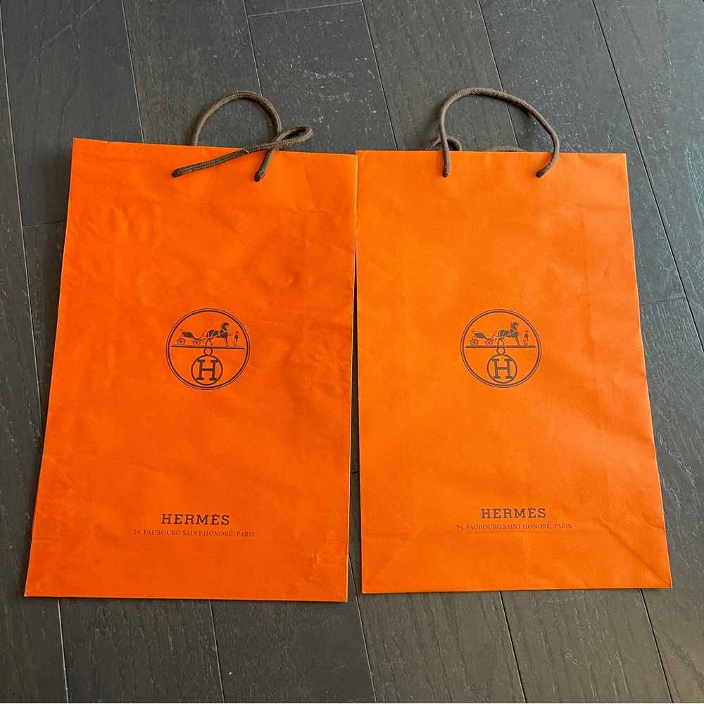 Hermes shopping bag empty set of 2
